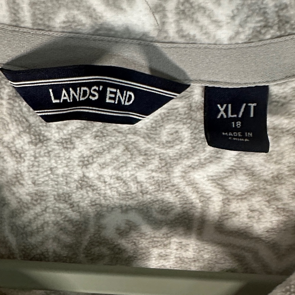 Lands' End Gray Patterned Sweatshirt - image 2